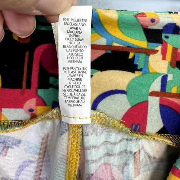 LuLaRoe Geometric Toucan Tropical Parrot Flamingo Leggings Women's OS One Size - Picture 8 of 12